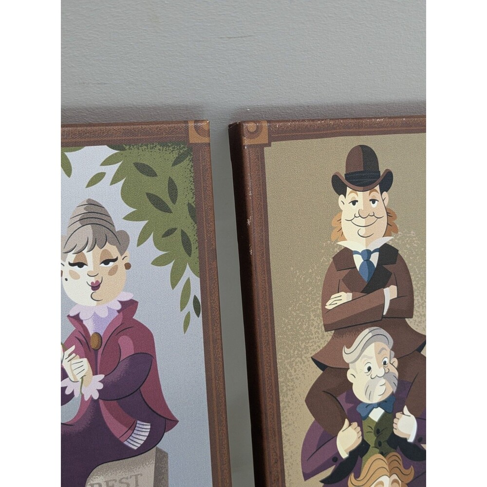 Disney Haunted Mansion 4 Piece 12 x 5 Inch Canvas Wall Art Set Silver Buffalo - Picture 4 of 9